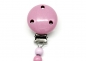 Preview: Kinderwagenkette mit Stoffstern und Motiv "Stern", rosa