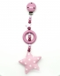 Preview: Kinderwagenkette mit Stoffstern und Motiv "Stern", rosa