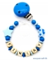 Preview: Schnullerkette-mit-Namen-Auto-Stern-blau