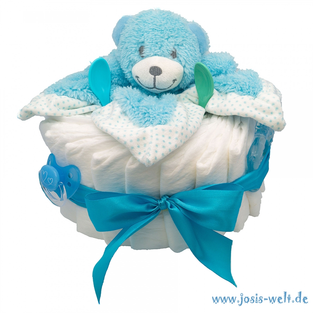 Windeltorte - Teddy Bär blau