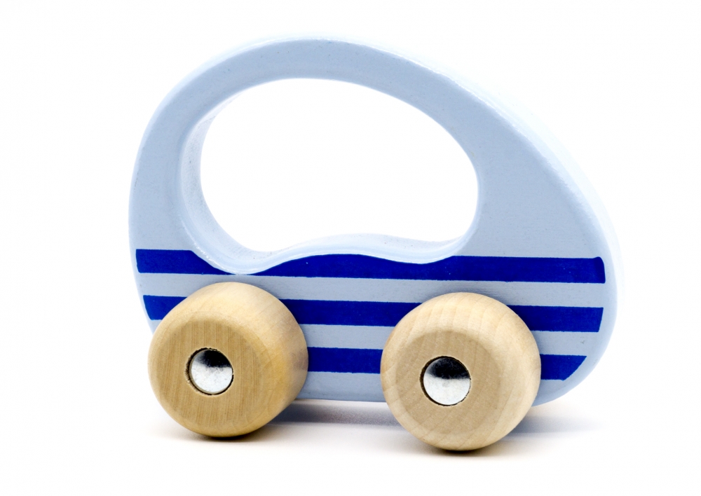 Babygeschenk "Windelbaby Spielzeug Auto Goki" Blau Edition