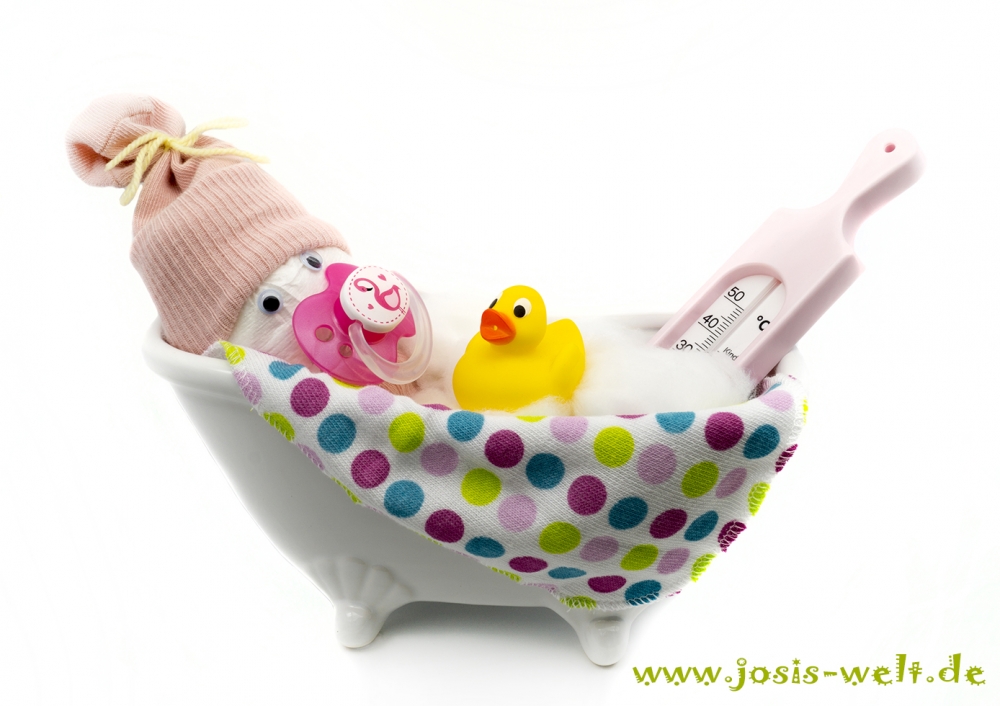 Babygeschenk "Windelbaby Badewanne" Girls Edition