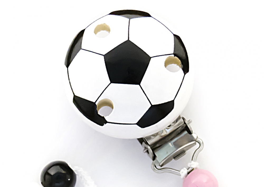 Schnullerkette mit Namen "Fußball und Stern" Girls Edition