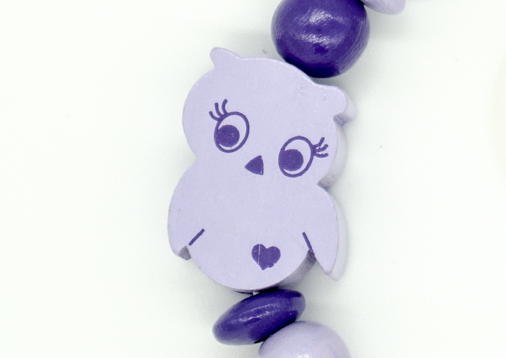 Schnullerkette mit Namen "Eule und Blume"