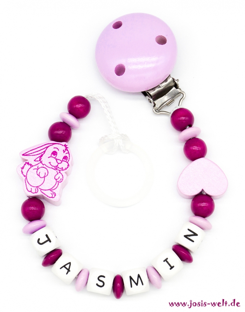 Schnullerkette-mit-Namen-Herz-Hase-Rosa